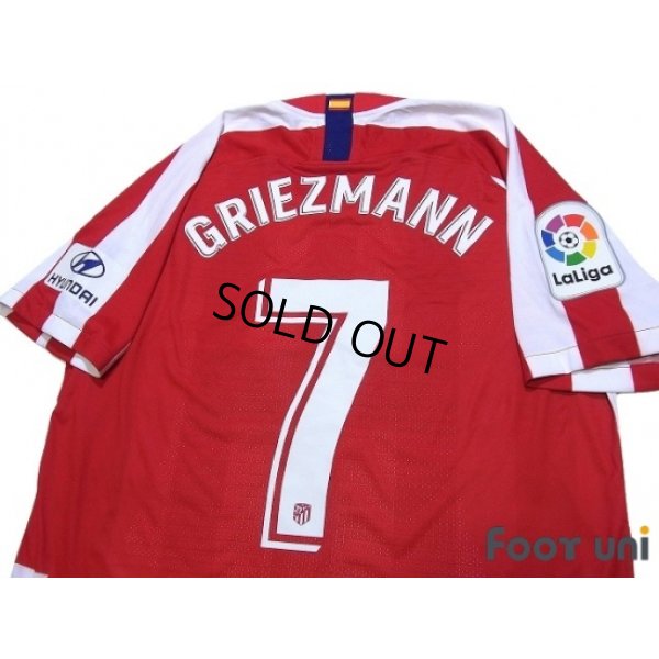Photo4: Atletico Madrid 2019-2020 Home Authentic Shirts and shorts Set #7 Griezmann Marking year difference