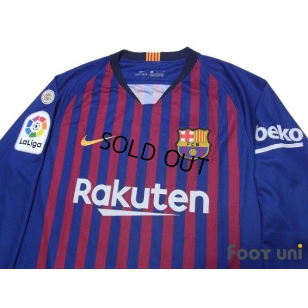 Photo3: FC Barcelona 2018-2019 Home Long Sleeve Shirt #10 Messi