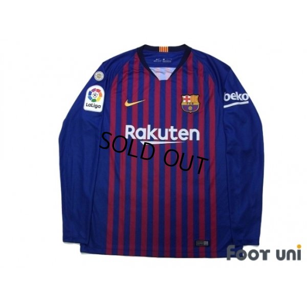 Photo1: FC Barcelona 2018-2019 Home Long Sleeve Shirt #10 Messi