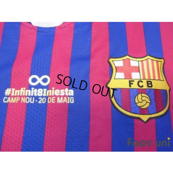 Photo6: FC Barcelona 2018-2019 Home Authentic Shirts and shorts Set #8 Andrés Iniesta