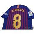 Photo4: FC Barcelona 2018-2019 Home Authentic Shirts and shorts Set #8 Andrés Iniesta