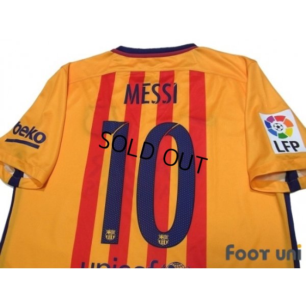 Photo4: FC Barcelona 2015-2016 Away Shirts and shorts Set #10 Messi LFP Patch/Badge