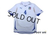 Italy 2010 Away Shirt #4 Chiellini