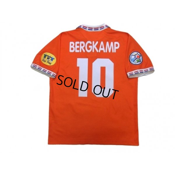 Photo2: Netherlands 1996 Home Shirt #10 Bergkamp UEFA Euro 1996 Patch/Badge UEFA Fair Play Patch/Badge