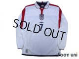 England Euro 2004 Home Long Sleeve Shirt #7 Beckham