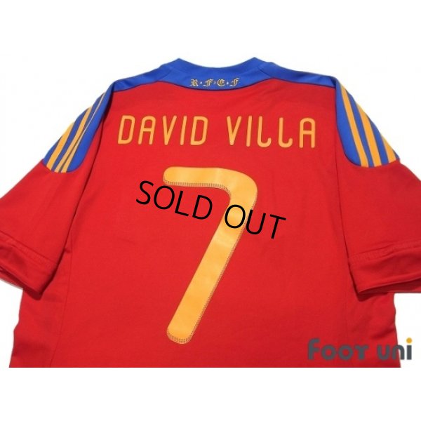 Photo4: Spain 2011 Home Shirt #7 David Villa FIFA World Champions 2010 Patch/Badge