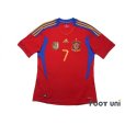Photo1: Spain 2011 Home Shirt #7 David Villa FIFA World Champions 2010 Patch/Badge (1)