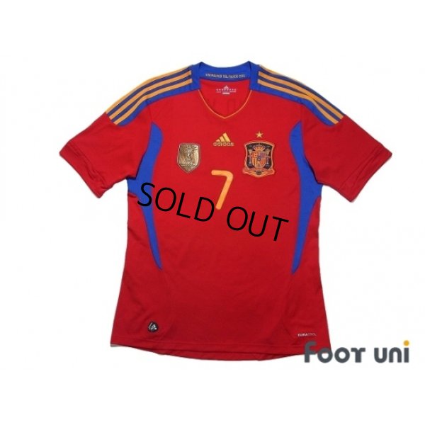 Photo1: Spain 2011 Home Shirt #7 David Villa FIFA World Champions 2010 Patch/Badge