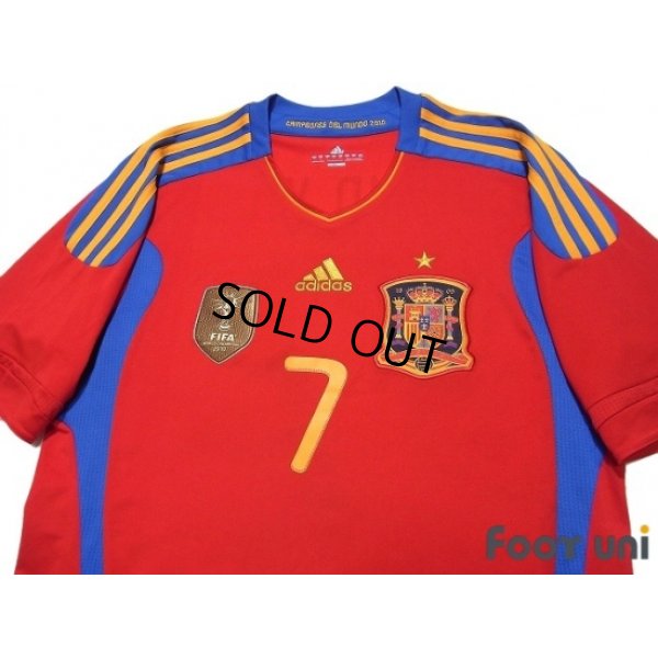 Photo3: Spain 2011 Home Shirt #7 David Villa FIFA World Champions 2010 Patch/Badge