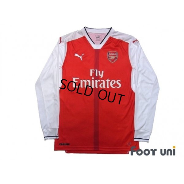 Photo1: Arsenal 2016-2017 Home Long Sleeve Shirt #11 Ozil