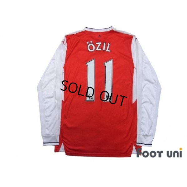 Photo2: Arsenal 2016-2017 Home Long Sleeve Shirt #11 Ozil