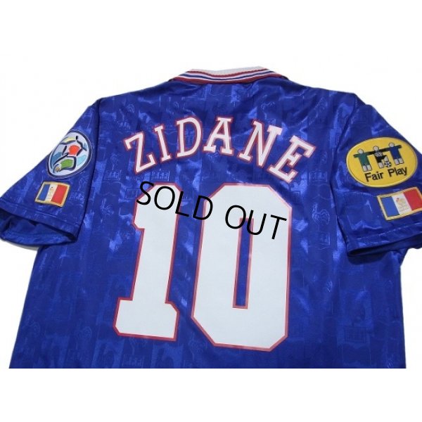 Photo4: France 1996 Home Shirt #10 Zidane UEFA Euro 1996 Patch/Badge UEFA Fair Play Patch/Badge