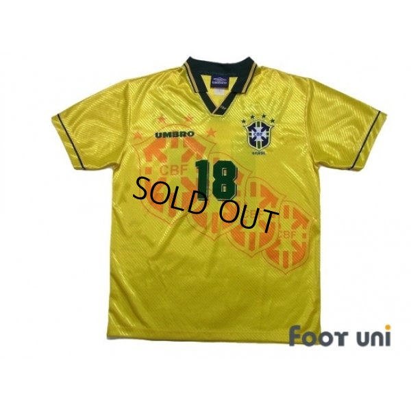 Photo1: Brazil 1996 Home Shirt #18 Ronaldinho