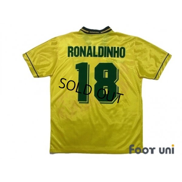 Photo2: Brazil 1996 Home Shirt #18 Ronaldinho