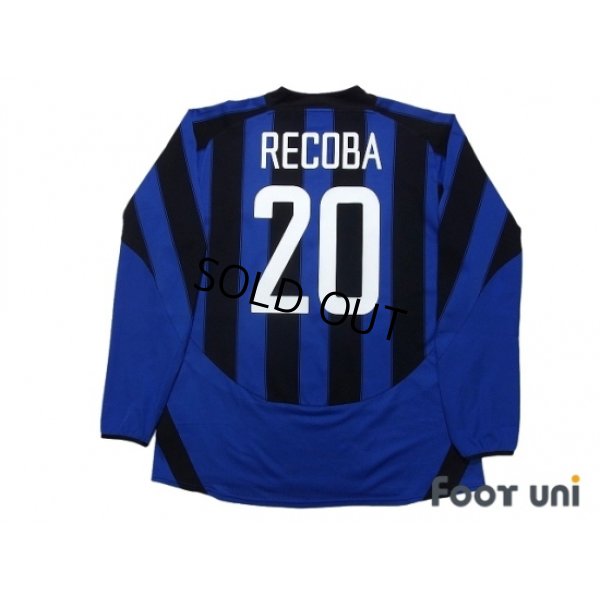 Photo2: Inter Milan 2003-2004 Home Long Sleeve Shirt #20 Recoba