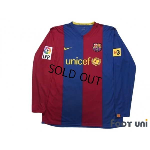 Photo1: FC Barcelona 2006-2007 Home Long Sleeve Shirt #10 Ronaldinho LFP Patch/Badge w/tags