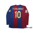 Photo2: FC Barcelona 2006-2007 Home Long Sleeve Shirt #10 Ronaldinho LFP Patch/Badge w/tags (2)