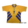 Photo1: Sweden 1994 Home Shirt #7 Larsson (1)