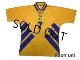 Sweden 1994 Home Shirt #7 Larsson