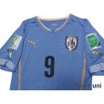 Photo3: Uruguay 2014 Home Authentic Shirts and shorts Set #9 L.Suarez