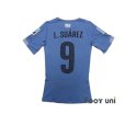 Photo2: Uruguay 2014 Home Authentic Shirts and shorts Set #9 L.Suarez (2)