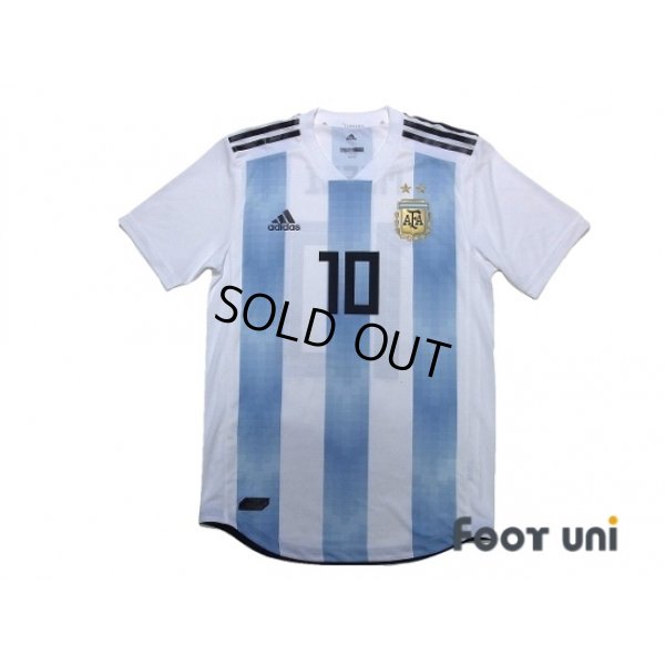 Photo2: Argentina 2018 Home Authentic Shirts and shorts Set #10 Messi