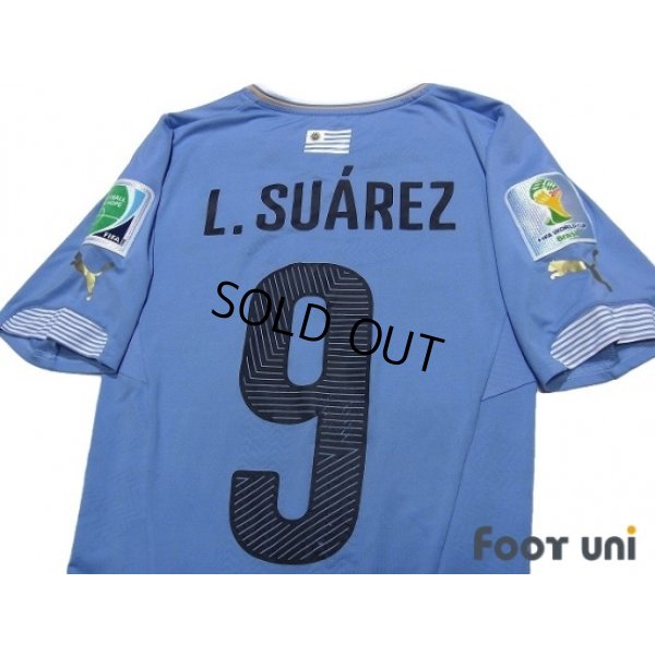 Photo4: Uruguay 2014 Home Authentic Shirts and shorts Set #9 L.Suarez