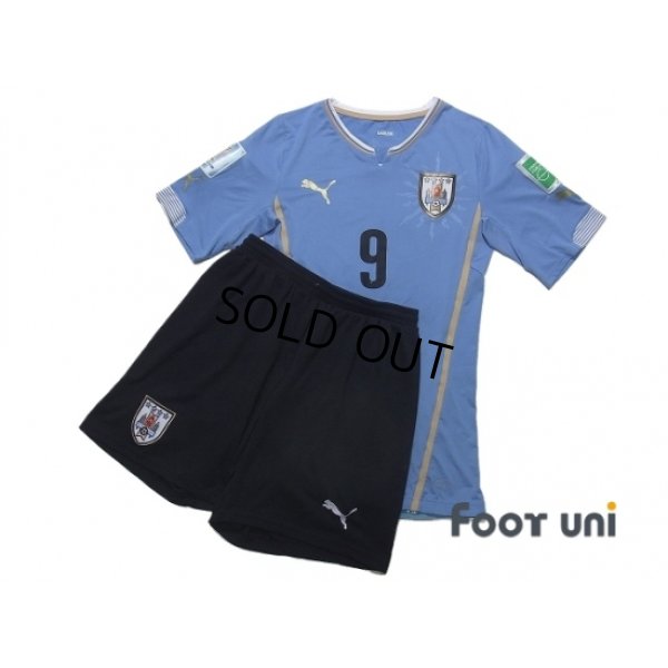 Photo1: Uruguay 2014 Home Authentic Shirts and shorts Set #9 L.Suarez