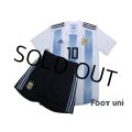 Argentina 2018 Home Authentic Shirts and shorts Set #10 Messi