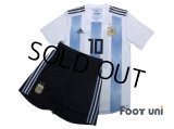 Argentina 2018 Home Authentic Shirts and shorts Set #10 Messi