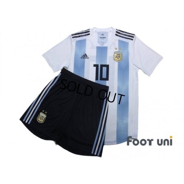 Photo1: Argentina 2018 Home Authentic Shirts and shorts Set #10 Messi