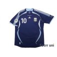 Photo1: Argentina 2006 Away Shirt #10 Riquelme FIFA World Cup Germany 2006 Patch/Badge (1)