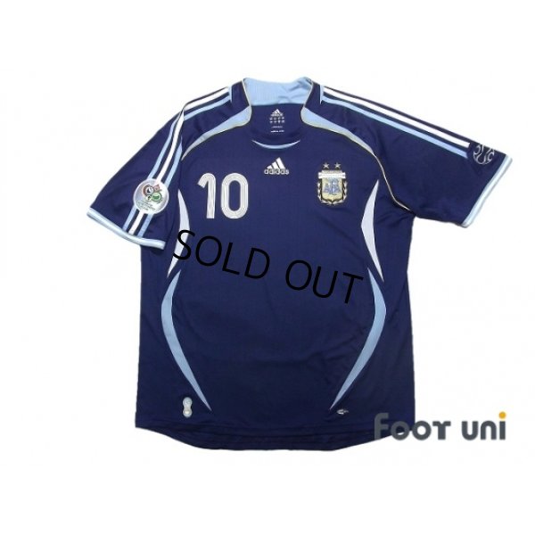 Photo1: Argentina 2006 Away Shirt #10 Riquelme FIFA World Cup Germany 2006 Patch/Badge