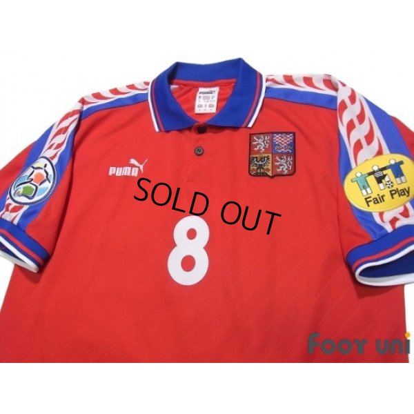 Photo3: Czech Republic 1996 Home Shirt #8 Poborsky UEFA Euro 1996 Patch/Badge UEFA Fair Play Patch/Badge