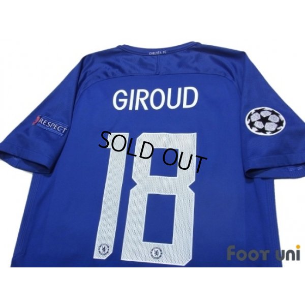 Photo4: Chelsea 2017-2018 Home Shirt #18 Olivier Giroud Champions League Patch/Badge Respect Patch/Badge