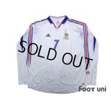France 2004 Away Authentic Long Sleeve Shirt #7 Pires