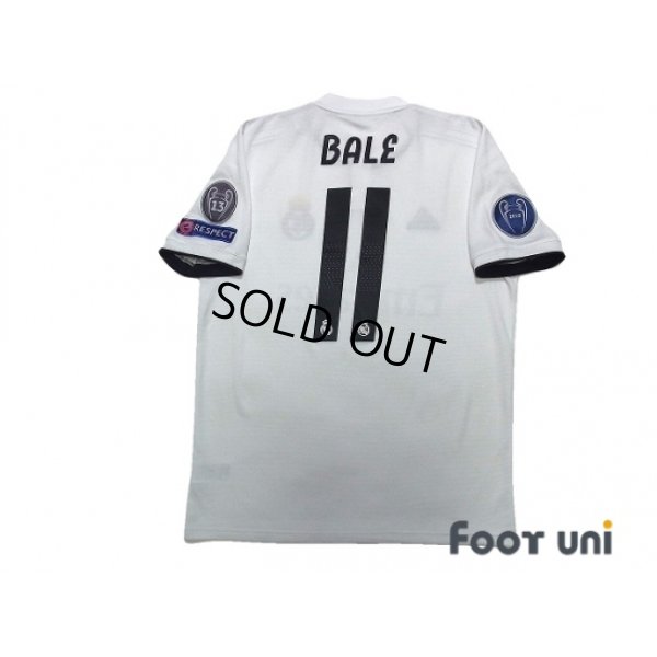 Photo2: Real Madrid 2018-2019 Home Shirt #11 Bale Champions League Patch/Badge