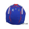 Photo1: France 2006 Home Long Sleeve Shirt #4 Vieira (1)