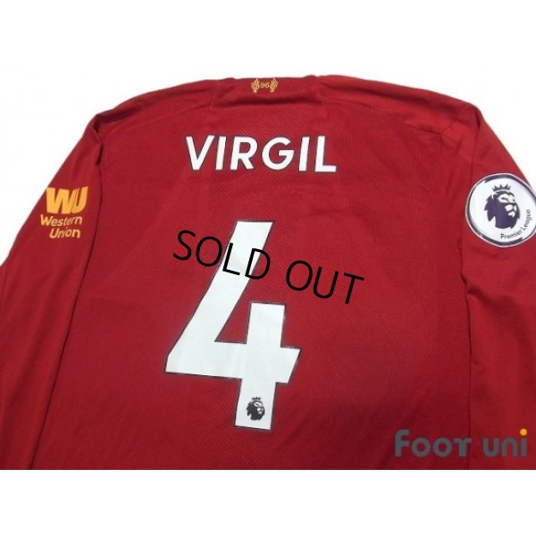 Photo4: Liverpool 2019-2020 Home Long Sleeve Shirt #4 Virgil van Dijk Premier League Patch/Badge