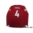 Photo2: Liverpool 2019-2020 Home Long Sleeve Shirt #4 Virgil van Dijk Premier League Patch/Badge (2)