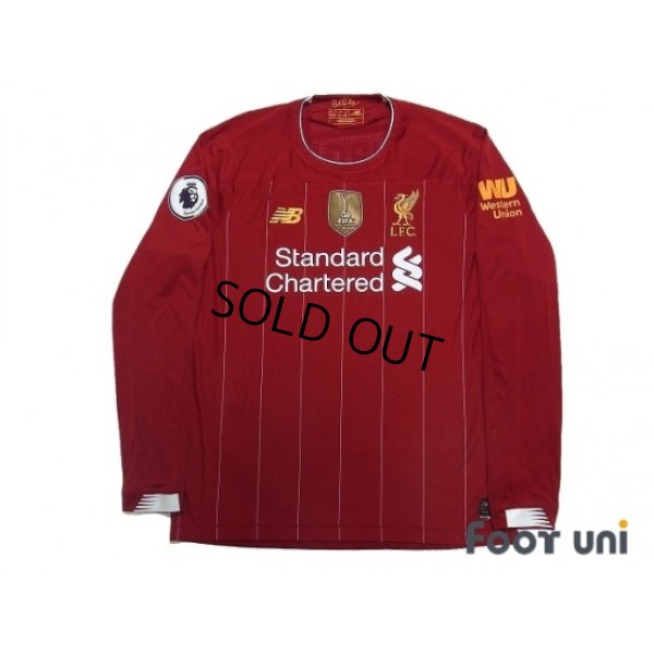 Photo1: Liverpool 2019-2020 Home Long Sleeve Shirt #4 Virgil van Dijk Premier League Patch/Badge