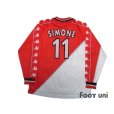 Photo2: AS Monaco 1999-2000 Home Long Sleeve Shirt #11 Simone (2)