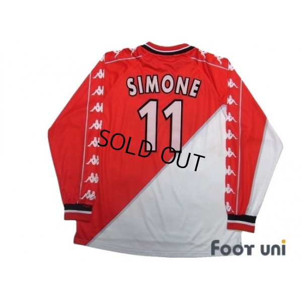Photo2: AS Monaco 1999-2000 Home Long Sleeve Shirt #11 Simone