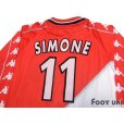 Photo4: AS Monaco 1999-2000 Home Long Sleeve Shirt #11 Simone