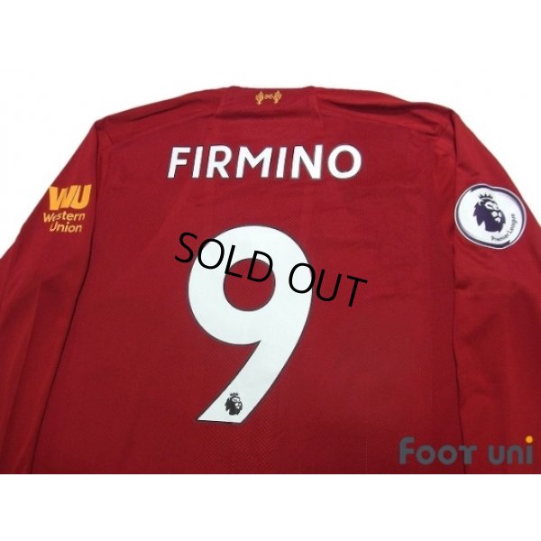 Photo4: Liverpool 2019-2020 Home Long Sleeve Shirt #9 Firmino Premier League Patch/Badge