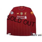 Liverpool 2019-2020 Home Long Sleeve Shirt #9 Firmino Premier League Patch/Badge