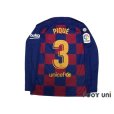 Photo2: FC Barcelona 2019-2020 Home Long Sleeve Shirt #3 Pique La Liga Patch/Badge (2)