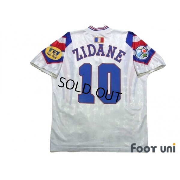 Photo2: France Euro 1996 Away Shirt #10 Zidane UEFA Euro 1996 Patch/Badge UEFA Fair Play Patch/Badge