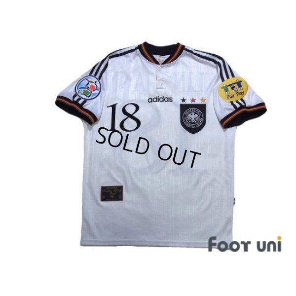 Photo1: Germany Euro 1996 Home Shirt #18 Klinsmann UEFA Euro 1996 Patch/Badge UEFA Fair Play Patch/Badge