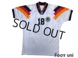 Germany Euro 1992 Home Shirt #18 Klinsmann